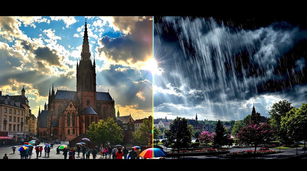 éclaircies et averses