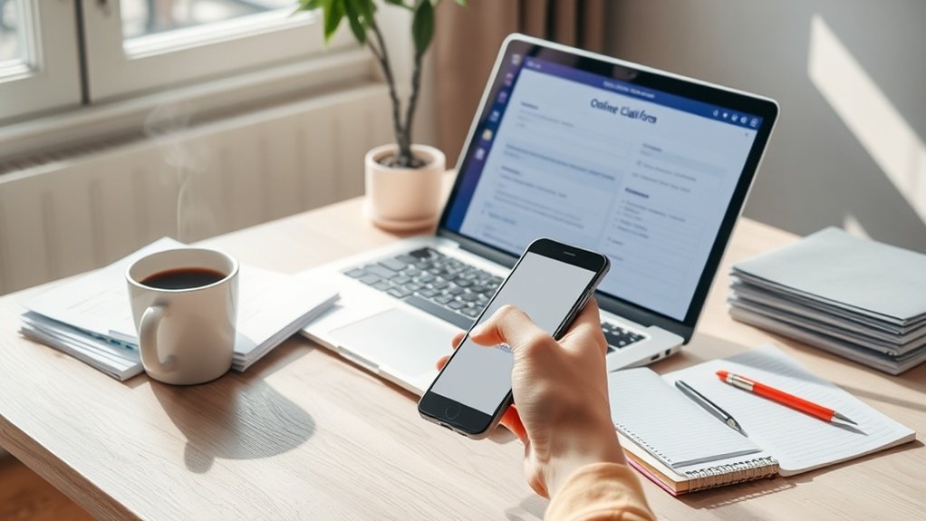 processus de réclamation d'assurance en ligne